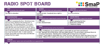 Radio spot board - example